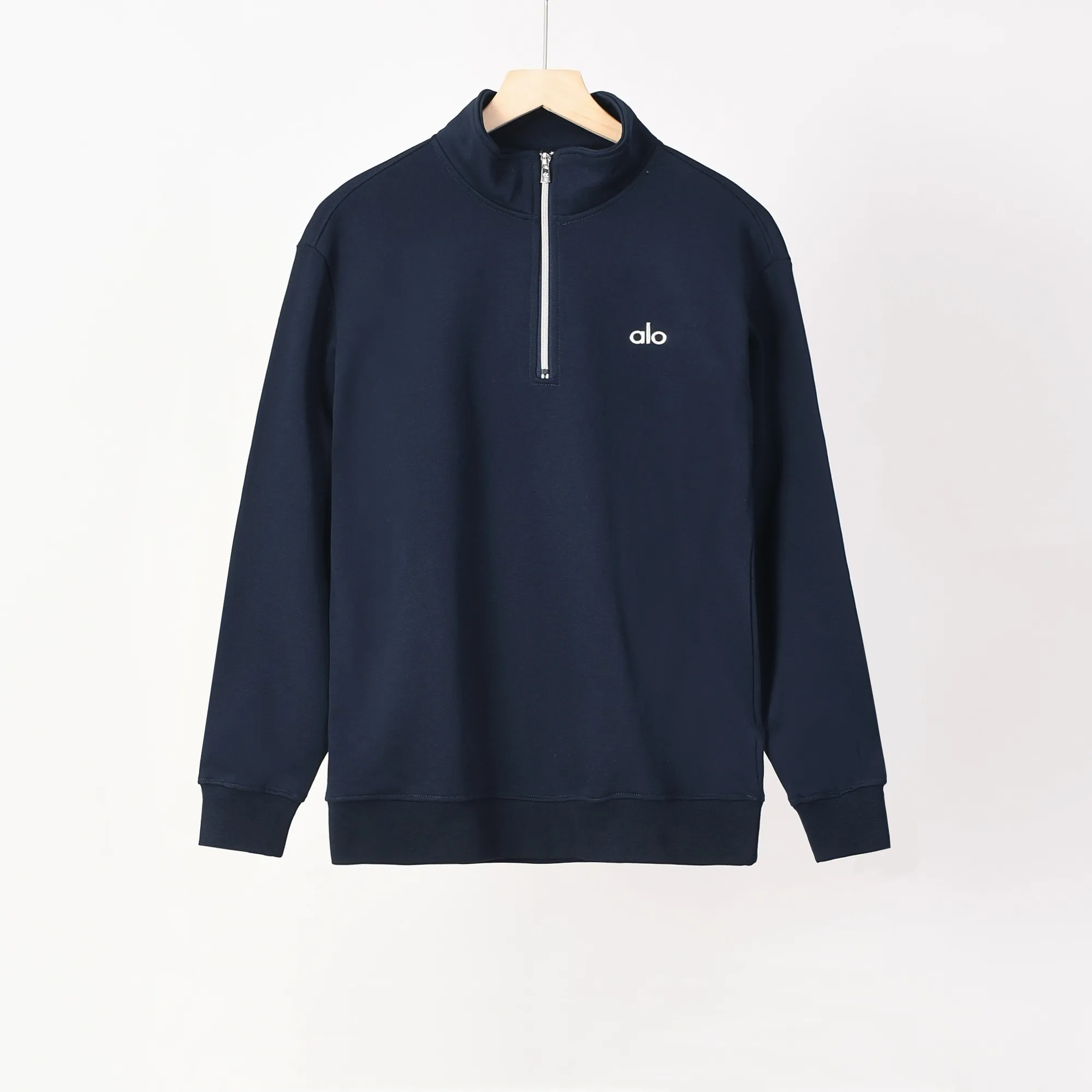 P210 606#alo half-pull stand-up collar sweatshirt Color: Black Gray Royal Blue Size: M-XXL Fabric: 350g cotton terry